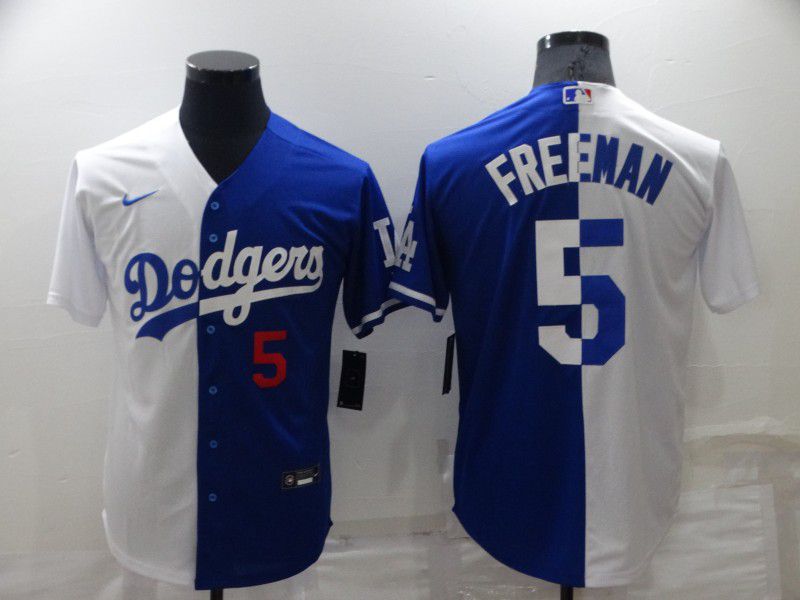 Men Los Angeles Dodgers #5 Freeman white blue Game Nike 2022 MLB Jersey